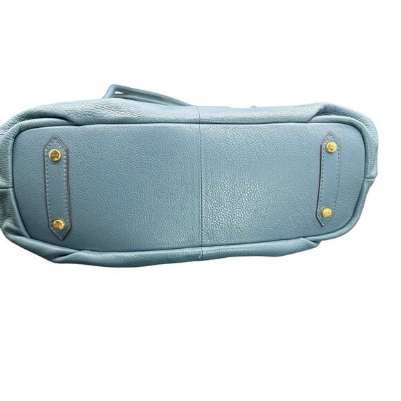 Lodis Blue Leather Shoulder Bag Hobo Slouchy Tote Purse - Picture 10 of 14